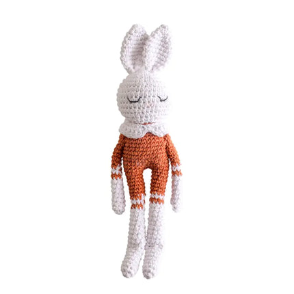 Hand-woven Crochet Rabbit Doll Rattle for Babies