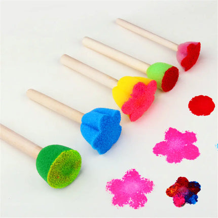 Creative Mini Sponge Brush Set with 5 Colorful Patterns